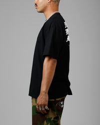 Loiter Made Me Puff Print T-Shirt Black