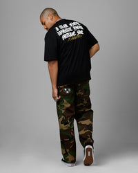 Loiter Made Me Puff Print T-Shirt Black