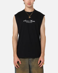 Saint Morta Studios Logo Oversized Muscle T-Shirt Black