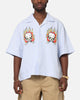 Ed Hardy Flame Stripe Button Up Shirt Blue Pin Stripe