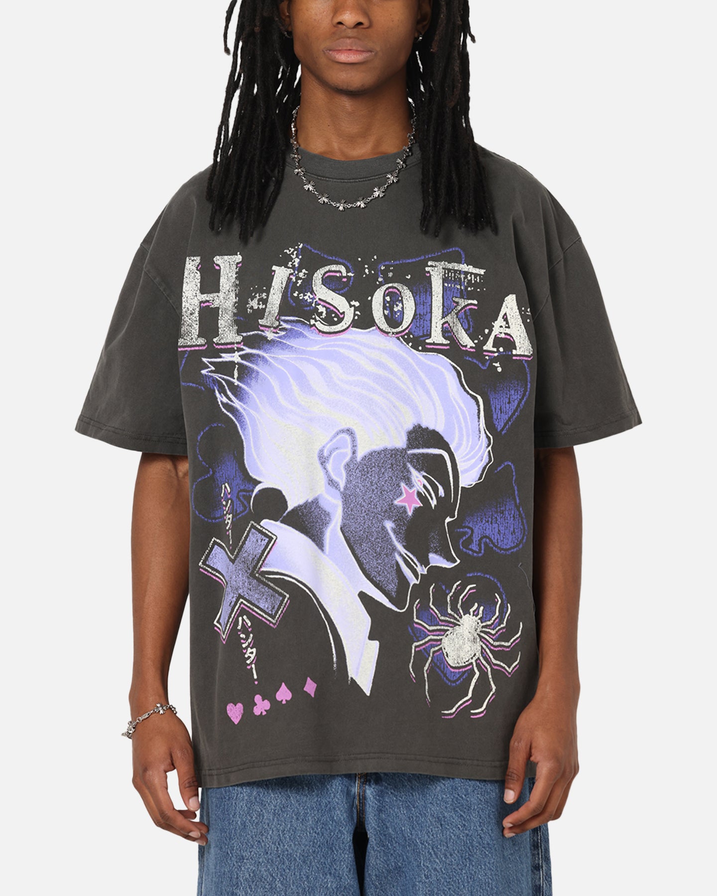 73Studio X Hunter X Hunter Hisoka Heavyweight T-Shirt Black Wash