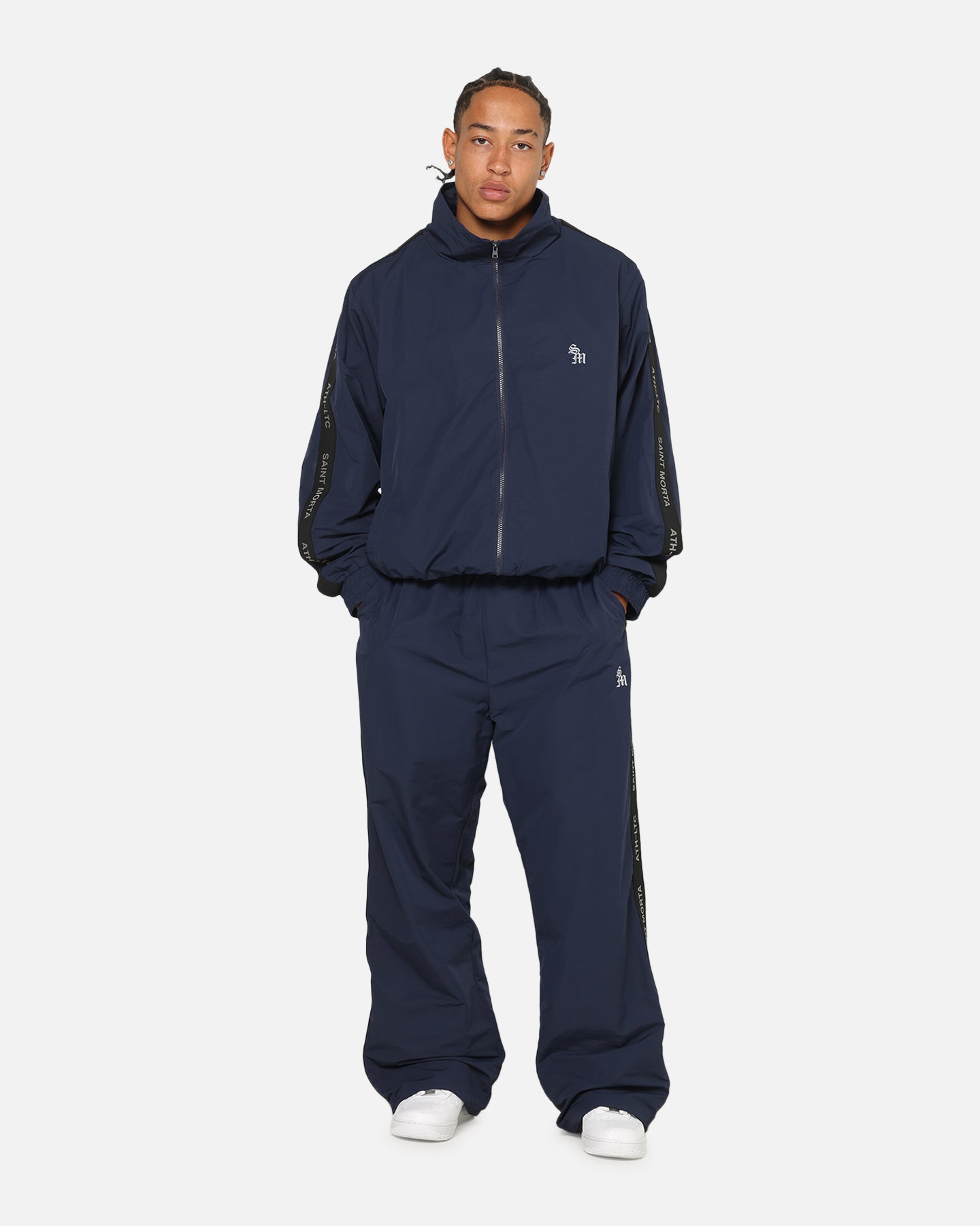 Saint Morta Athltc Zip Jacket Dark Royal/White | Culture Kings US