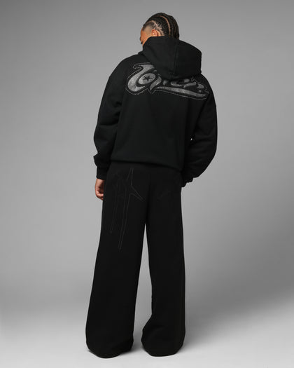 Loiter Weezy Rhinestone Zip Hoodie Black