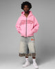 Loiter Silicone Rhinestone Zip Hoodie Pink