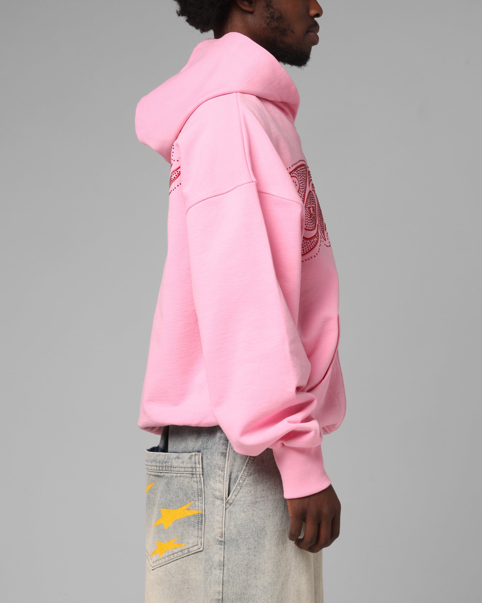Loiter Silicone Rhinestone Zip Hoodie Pink | Culture Kings US