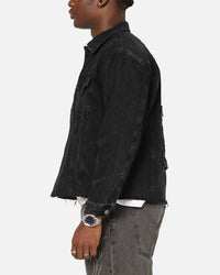 Saint Morta Daggers Cutoff Denim Jacket Vintage Black
