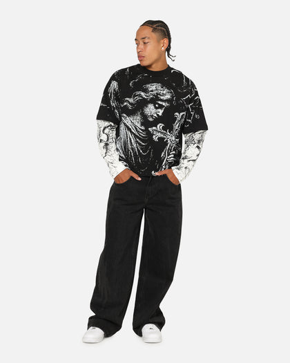 Saint Morta Crossbearer Layer Long Sleeve T-Shirt Vintage Black