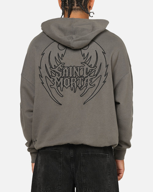 Saint Morta Crested Wing Hoodie Washed Charcoal