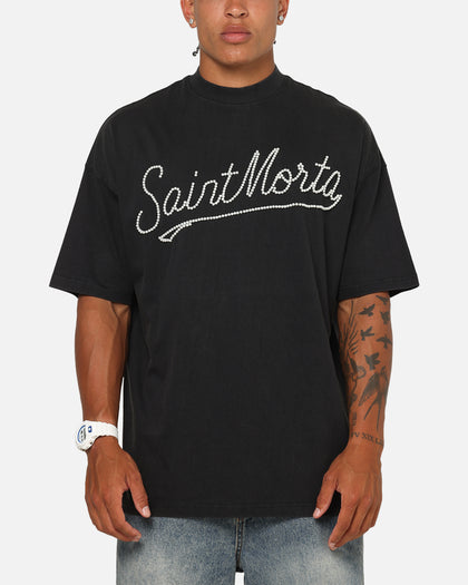 Saint Morta Pearl Script T-Shirt Vintage Black