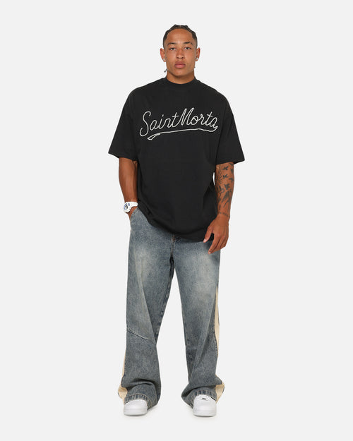 Saint Morta Pearl Script T-Shirt Vintage Black