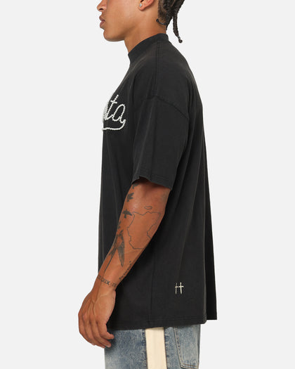 Saint Morta Pearl Script T-Shirt Vintage Black