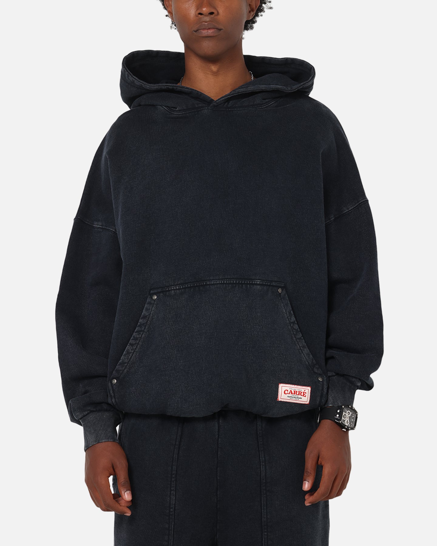Carre Rivet Hoodie Charcoal | Culture Kings US