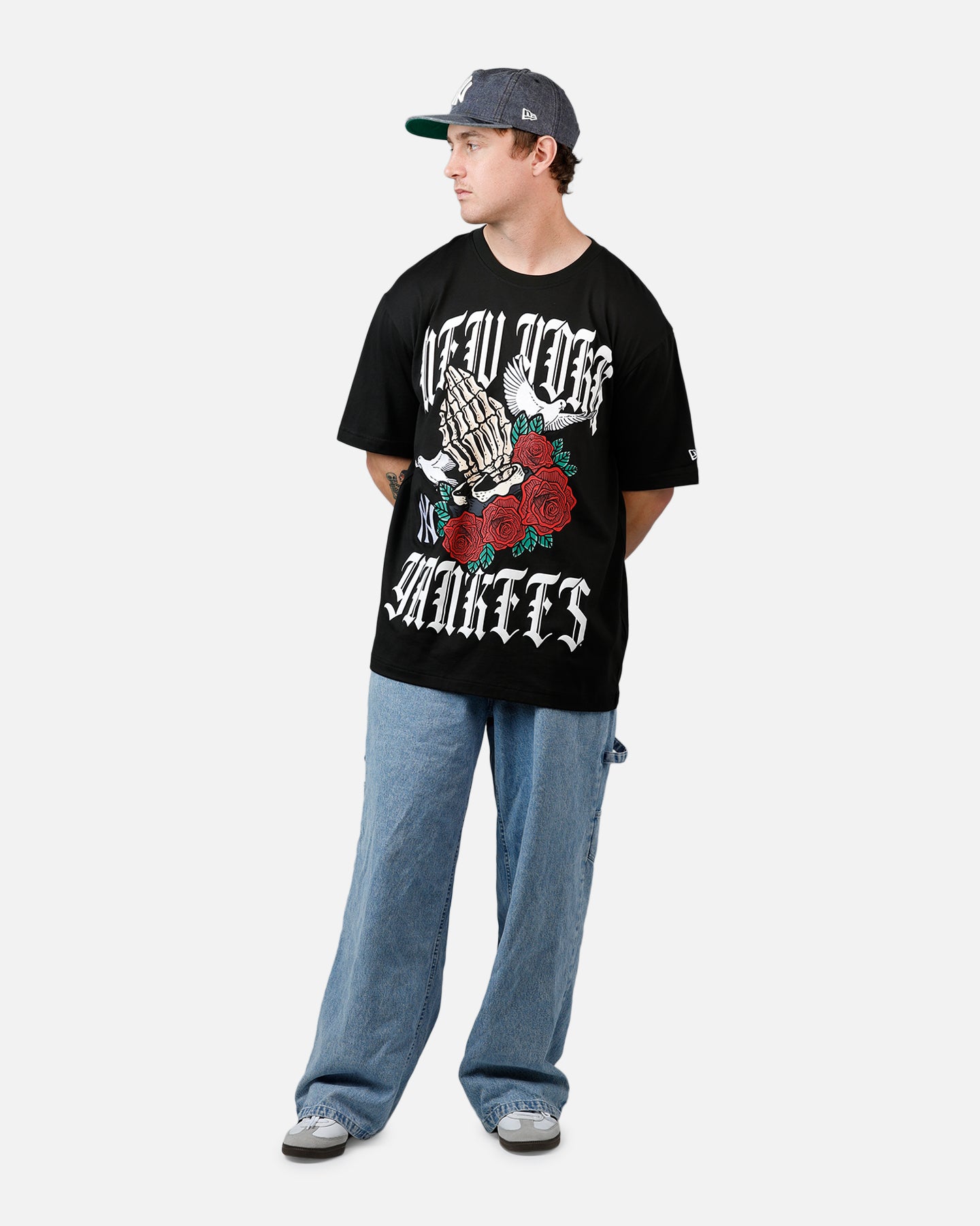 New Era New York Yankees Praying Hands T-Shirt Black | Culture