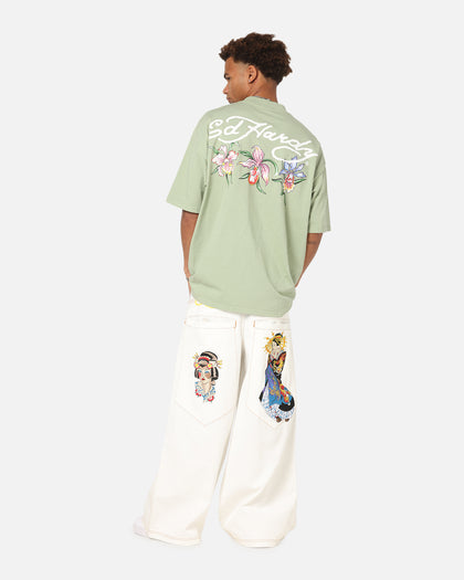 Ed Hardy Flowers T-Shirt Sage