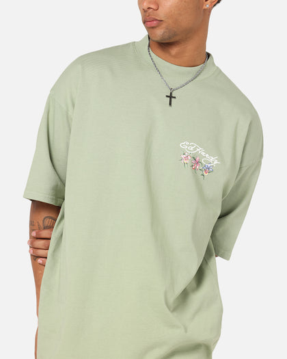 Ed Hardy Flowers T-Shirt Sage