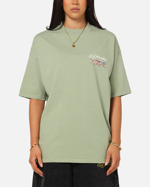 Ed Hardy Flowers T-Shirt Sage