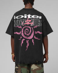 Loiter Silicone Premium Vintage T-Shirt Washed Black