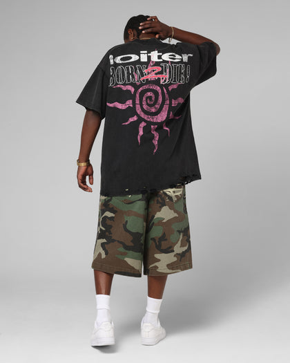 Loiter Silicone Premium Vintage T-Shirt Washed Black