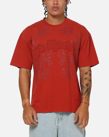 Ed Hardy Double Dragon Applique T-Shirt Red