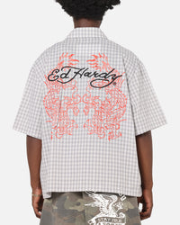 Ed Hardy Dragon Zip Shirt Grey/White