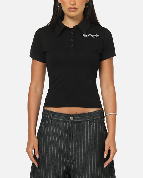 Ed Hardy Women's Polo Top Black