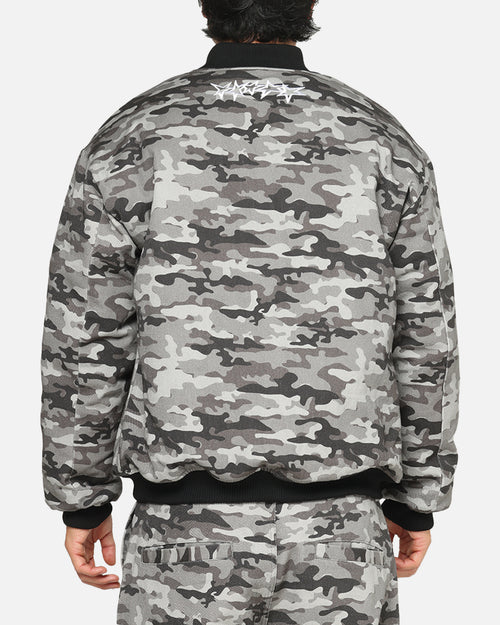 Carre Camo Bomber Jacket Black Camo