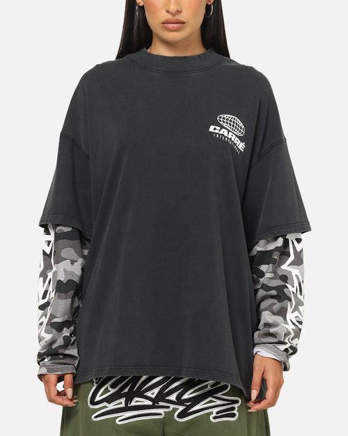 Carre Worldwide Layered Long Sleeve T-Shirt Black/Snow Camo