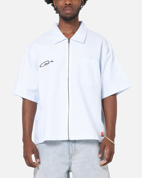 Carre Oxford Stripe Zip Up Shirt Blue/White Stripe | Culture Kings US Carre Oxford Stripe Zip Up Shirt Blue/White Stripe | Culture Kings US