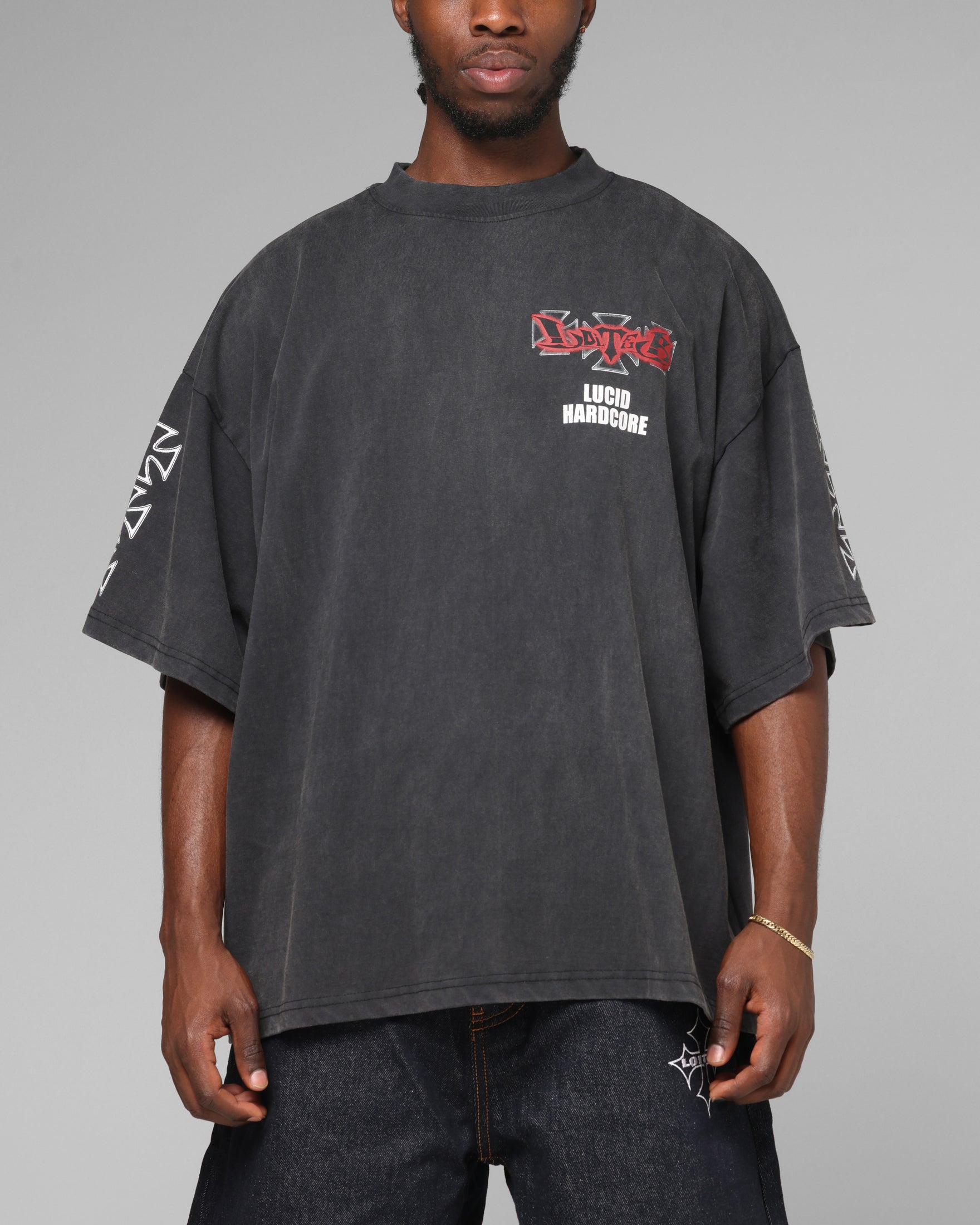 Loiter Hardcore Premium T-Shirt Washed Black | Culture Kings US