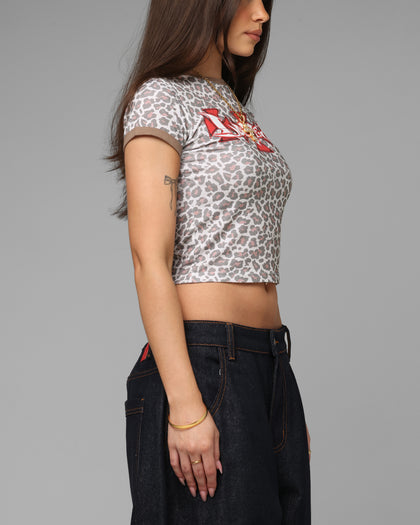 Loiter Women's Holy Fire Crop T-Shirt Leopard