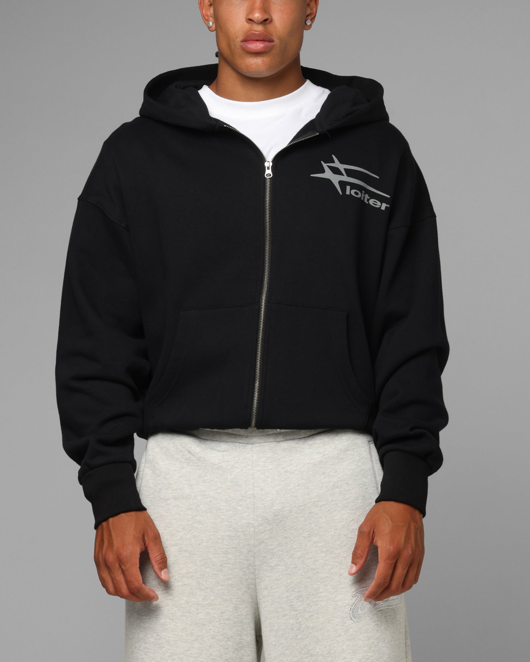 Loiter Hybrid Premium Zip Hoodie Black | Culture Kings US