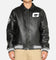 Carre Vegan Leather Varsity Jacket Black/White