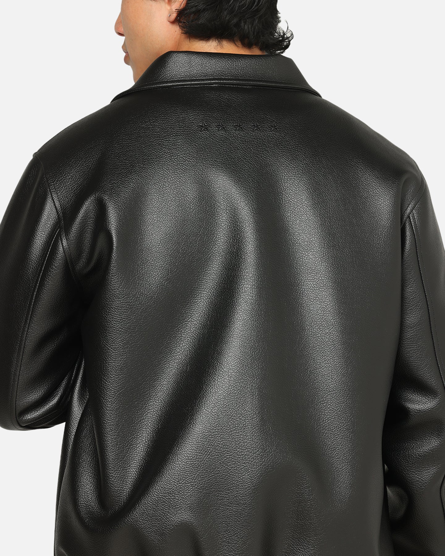 Carre Vegan Leather Varsity Jacket Black/White | Culture Kings US