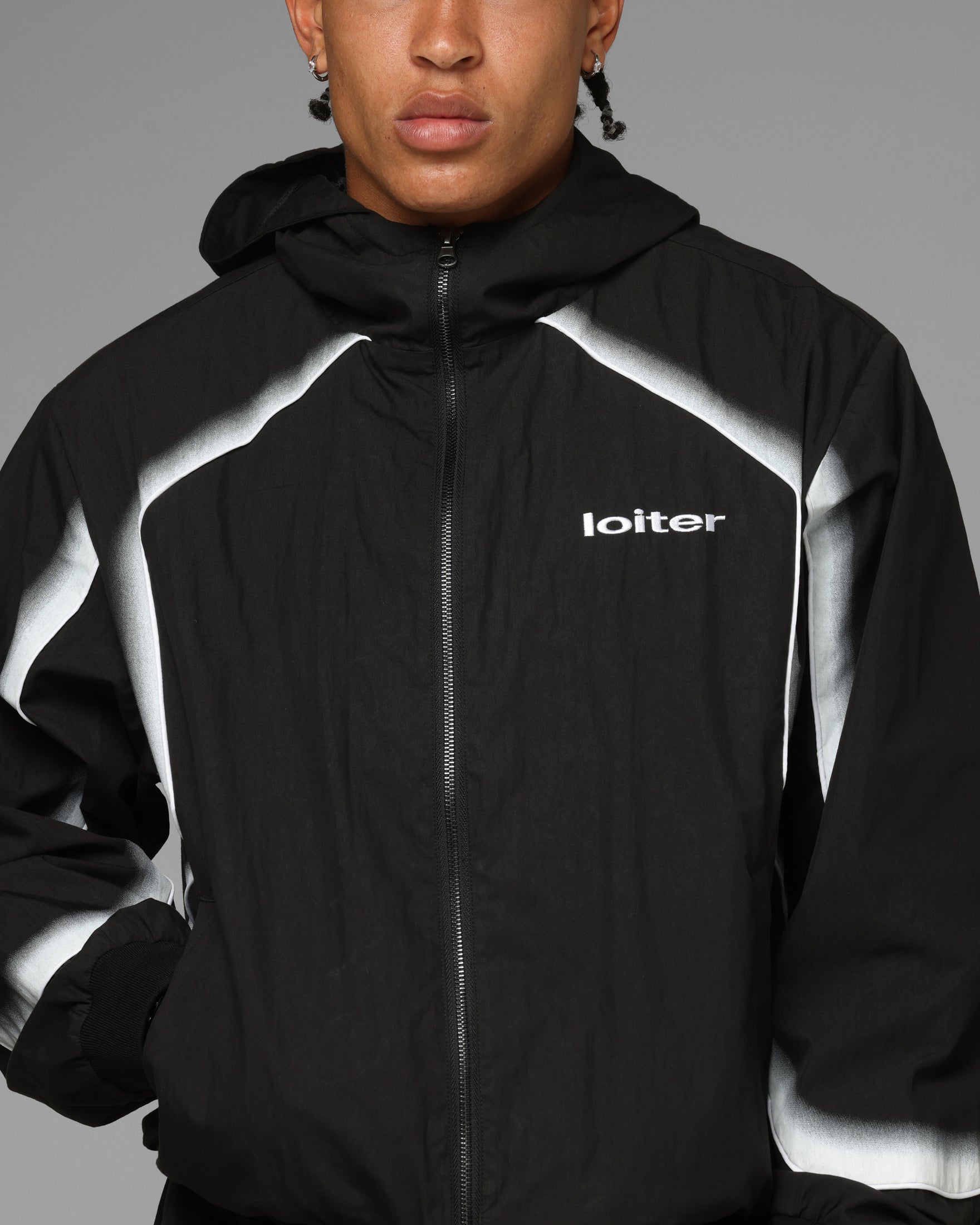 Loiter Spray Day Track Jacket Black | Culture Kings US