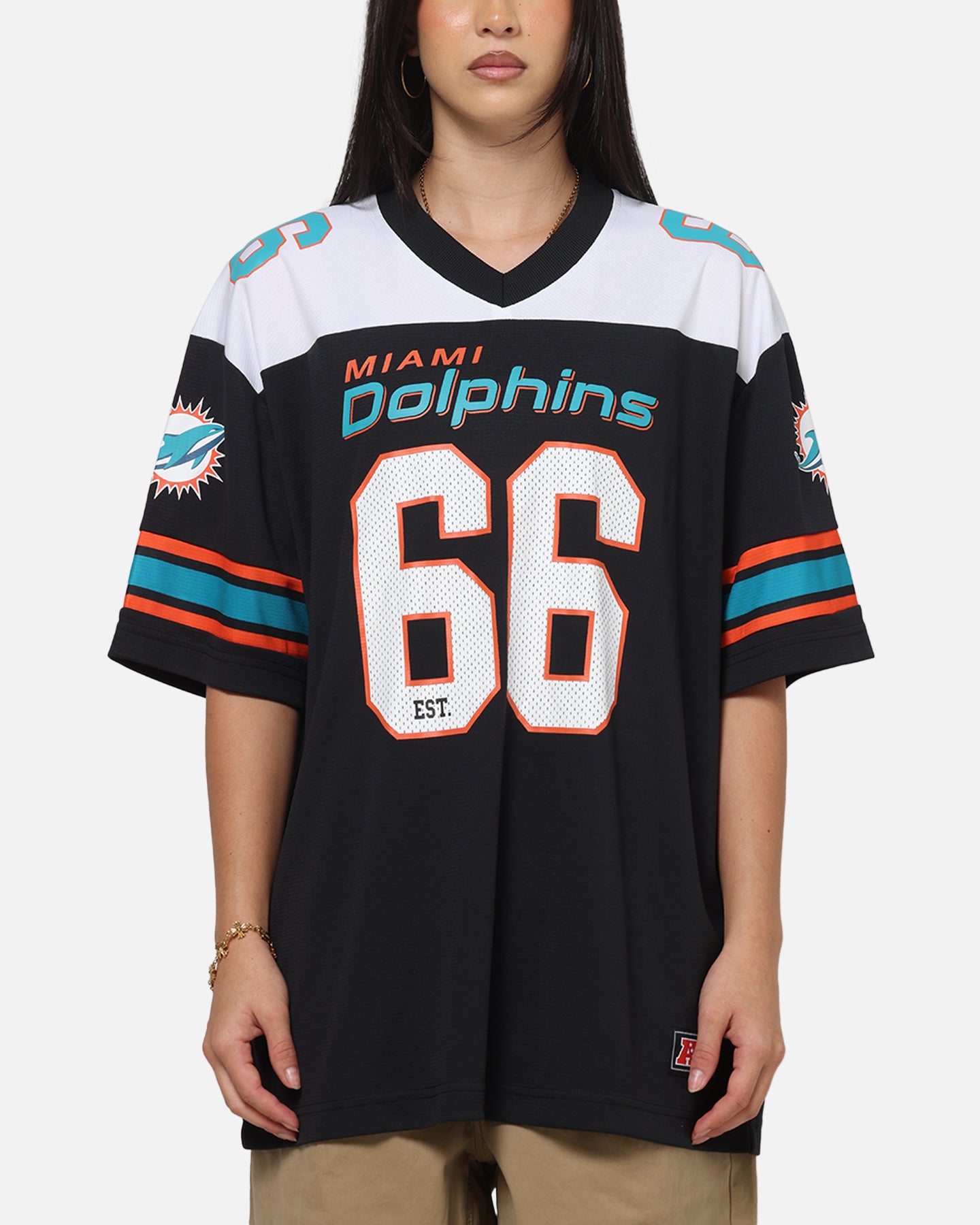 Majestic Athletic Miami Dolphins Glenver Mesh Oversized T-Shirt