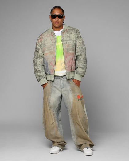 Loiter Spray Bomber Jacket Khaki
