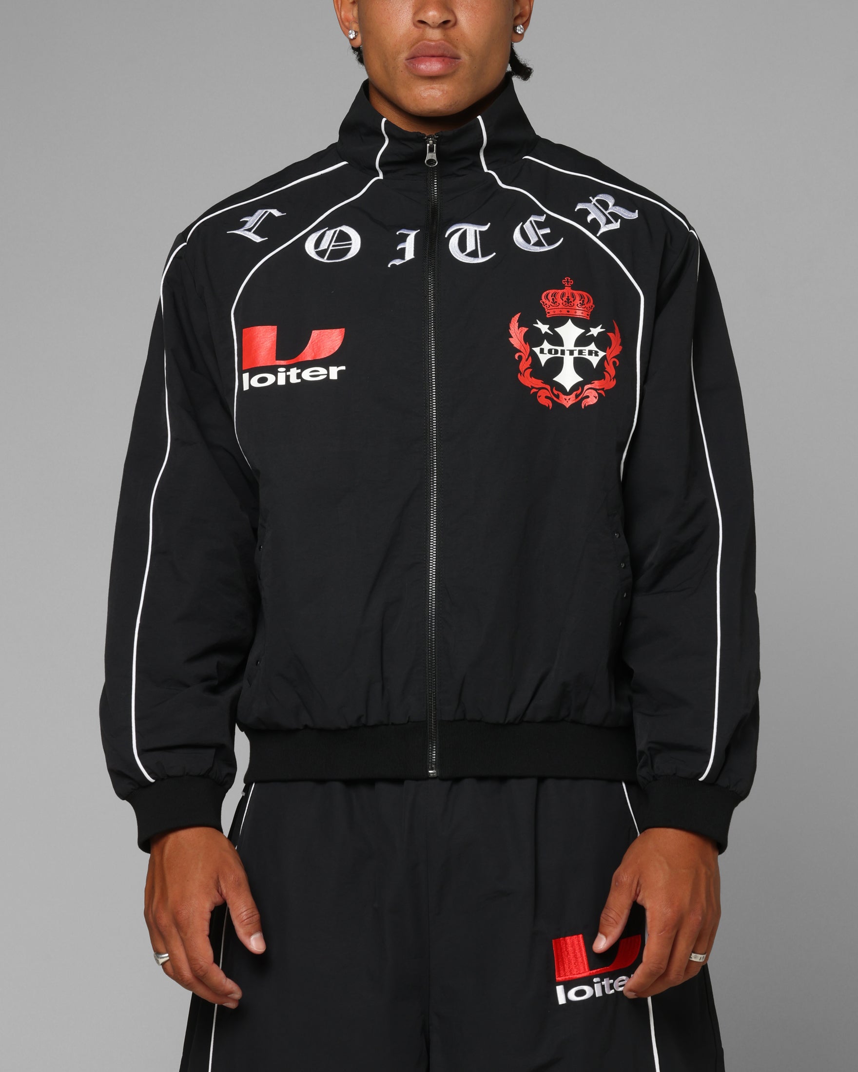 Loiter Imperial Track Jacket Black | Culture Kings US