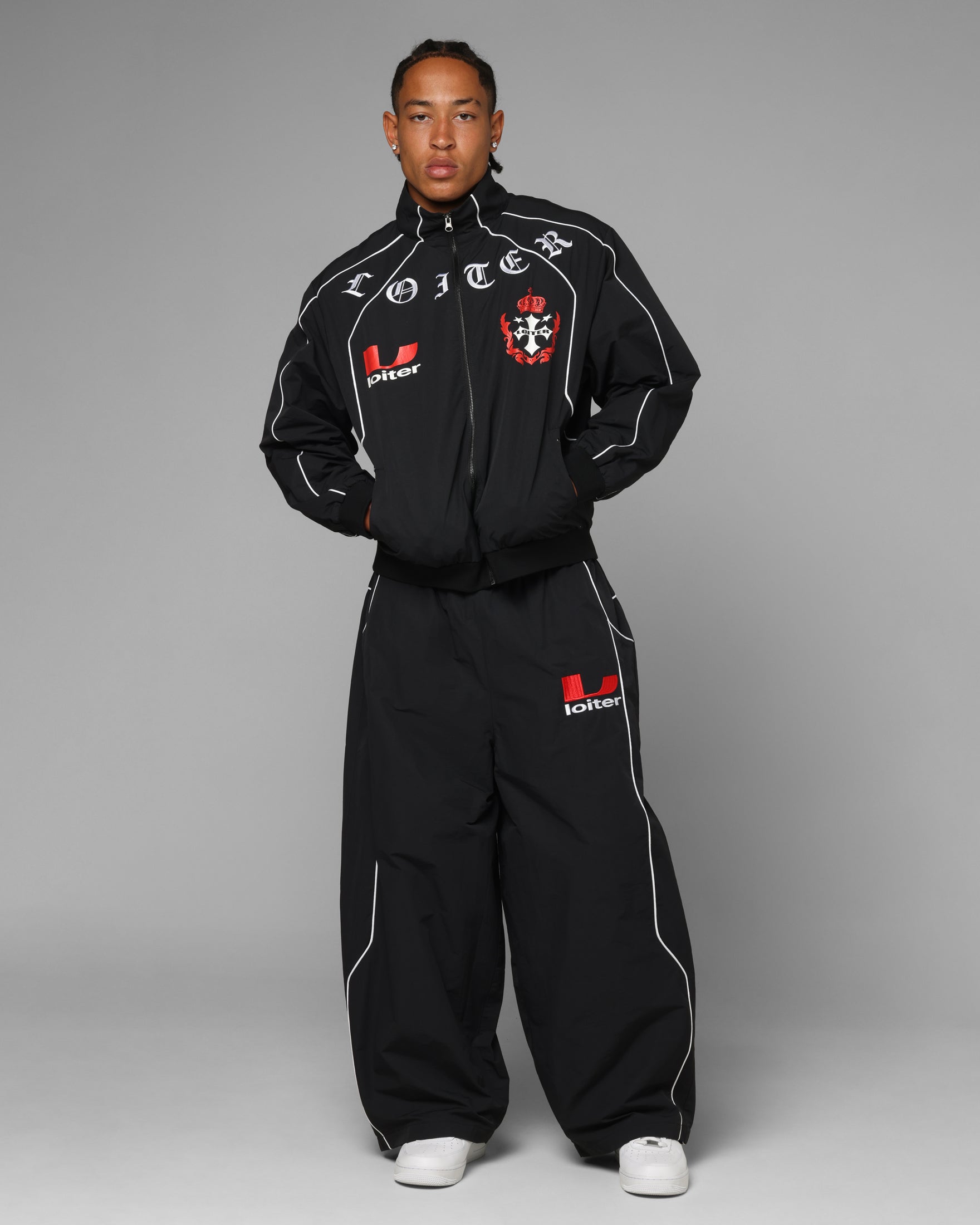 Loiter Imperial Track Jacket Black | Culture Kings US