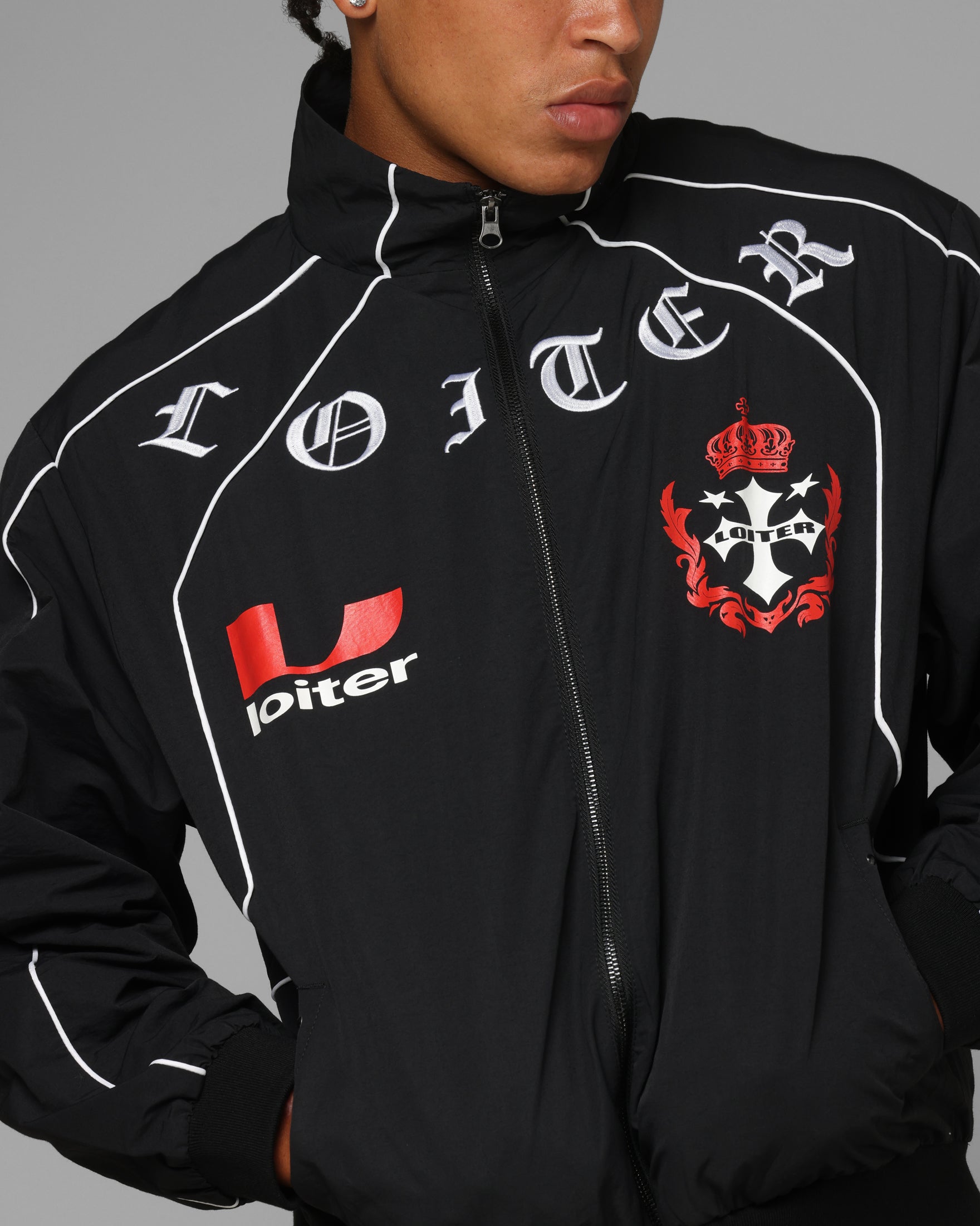 Loiter Imperial Track Jacket Black | Culture Kings US