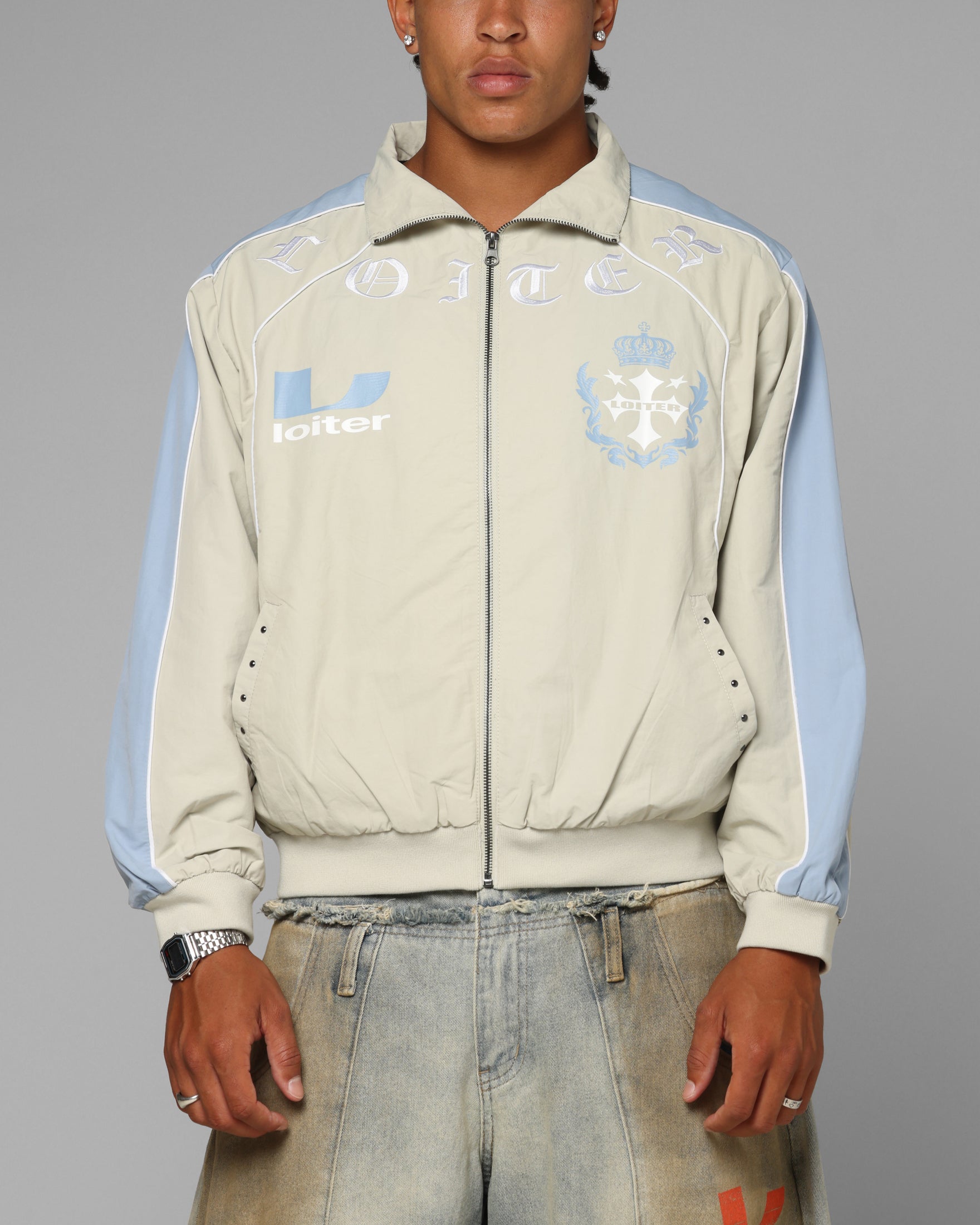 Loiter Imperial Track Jacket Grey | Culture Kings US