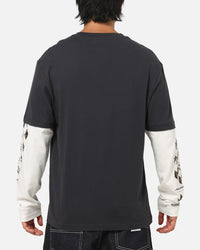 Mitchell & Ness X Mclaren Checkered Vintage Long Sleeve T-Shirt Black/Vintage White