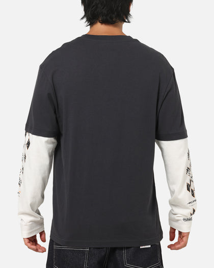 Mitchell & Ness X Mclaren Checkered Vintage Long Sleeve T-Shirt Black/Vintage White