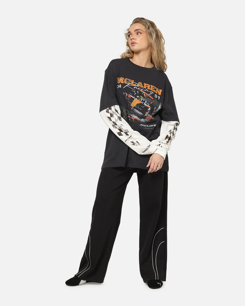 Mitchell & Ness X Mclaren Checkered Vintage Long Sleeve T-Shirt Black/Vintage White