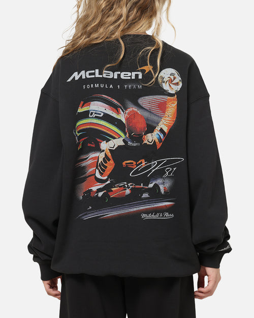 Mitchell & Ness X Mclaren Oscar Piastri Signature Crewneck Washed Black