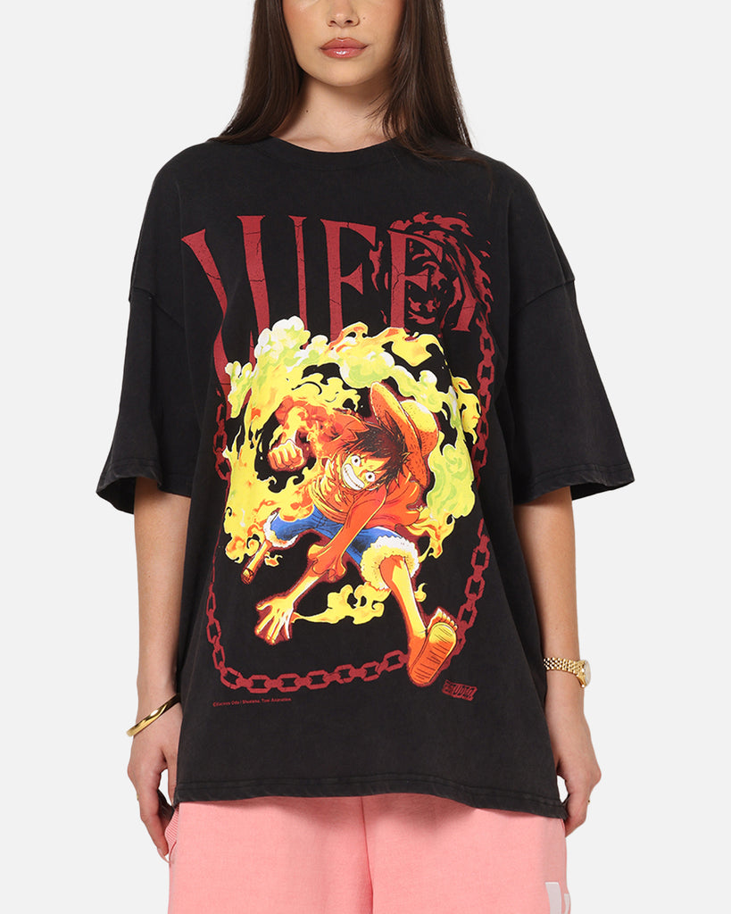 73Studio X One Piece Luffy Vintage T-Shirt Off Black | Culture