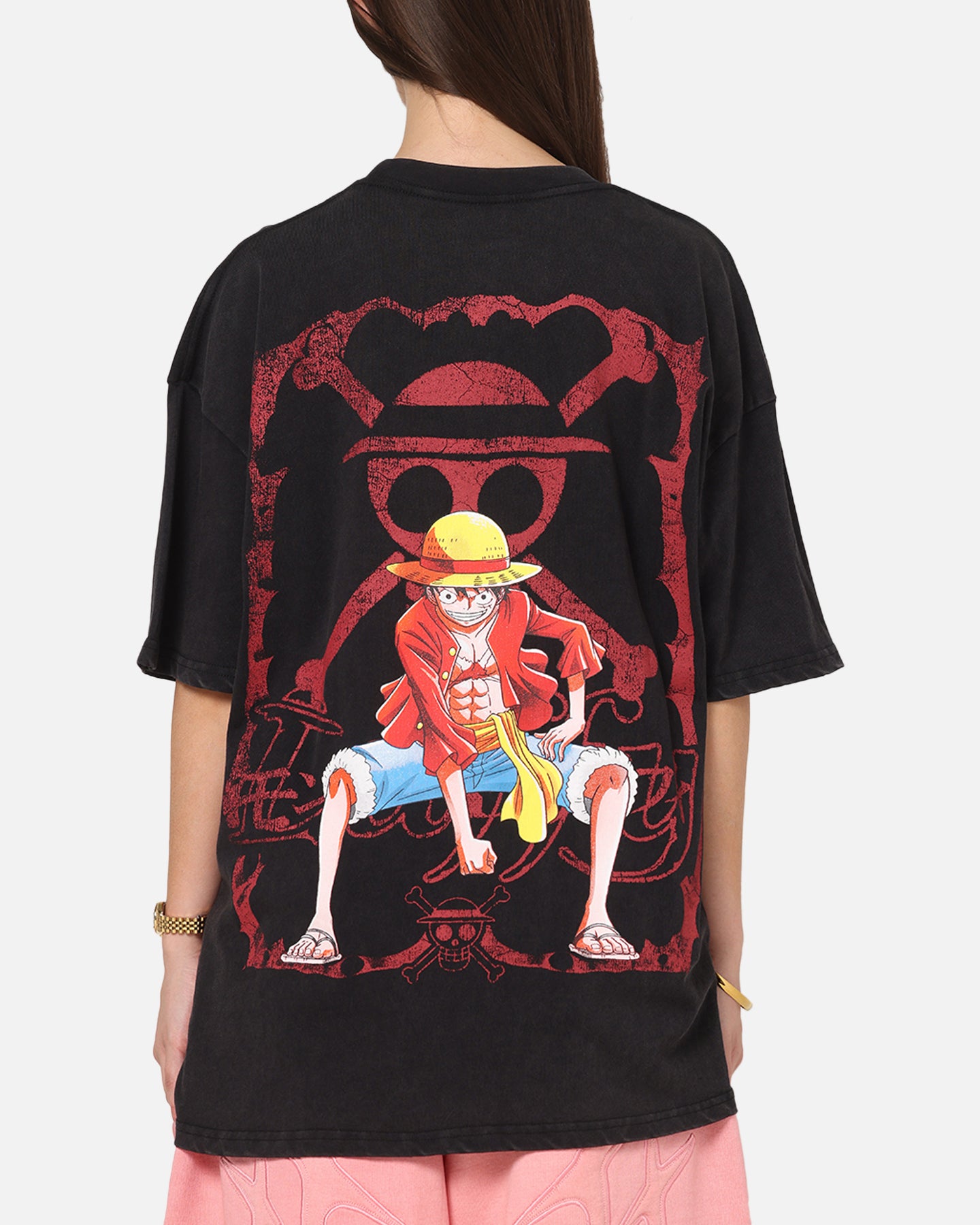 73Studio X One Piece Luffy Vintage T-Shirt Off Black | Culture