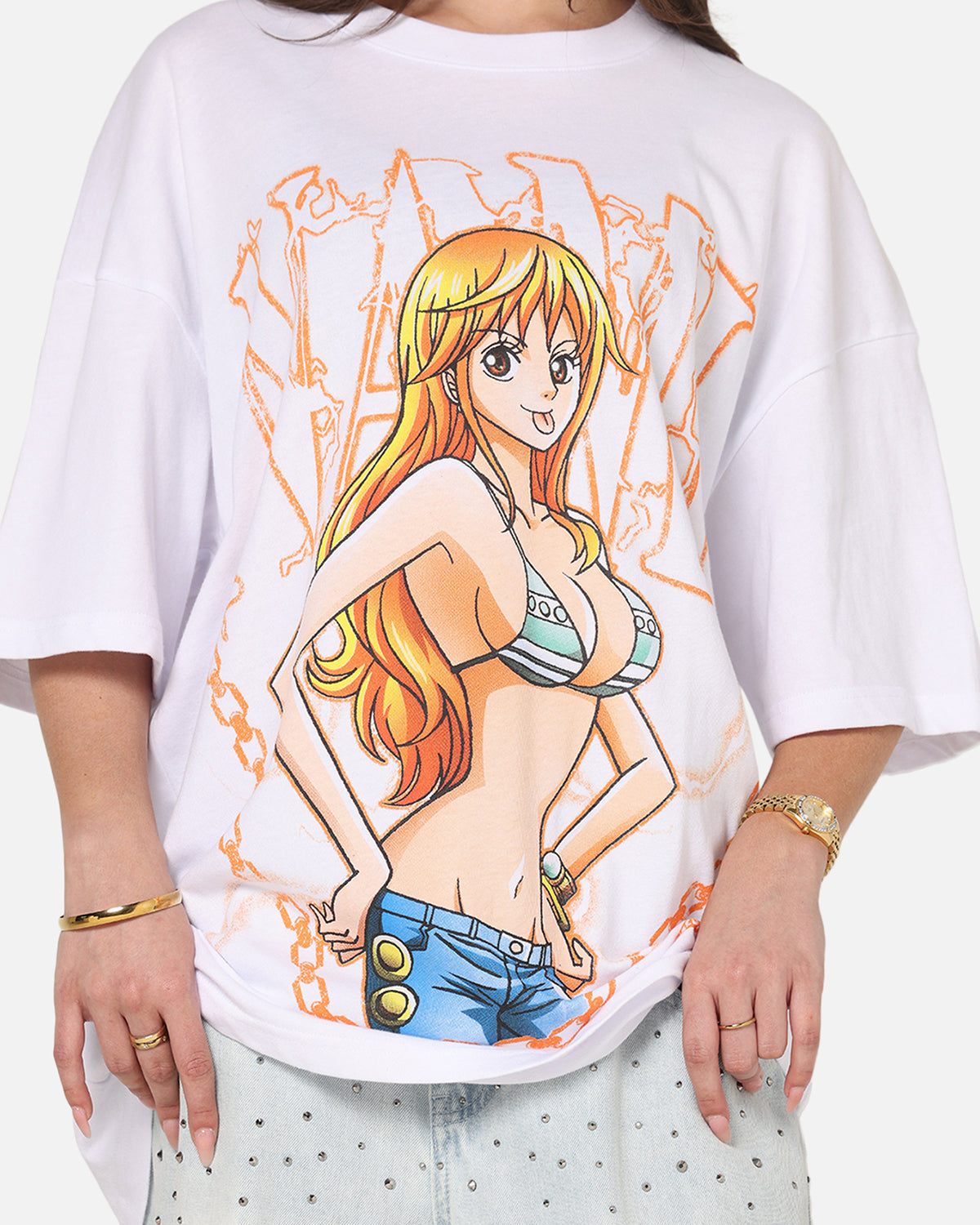 73Studio X One Piece Nami Vintage T-Shirt White | Culture Kings US