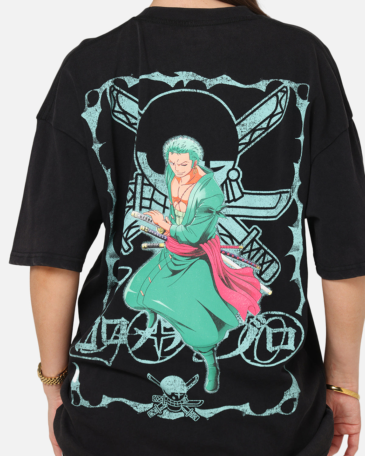 73Studio X One Piece Zoro Vintage T-Shirt Off Black | Culture Kings US