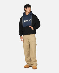 Carre Piped Pullover Hoodie Black/Blue