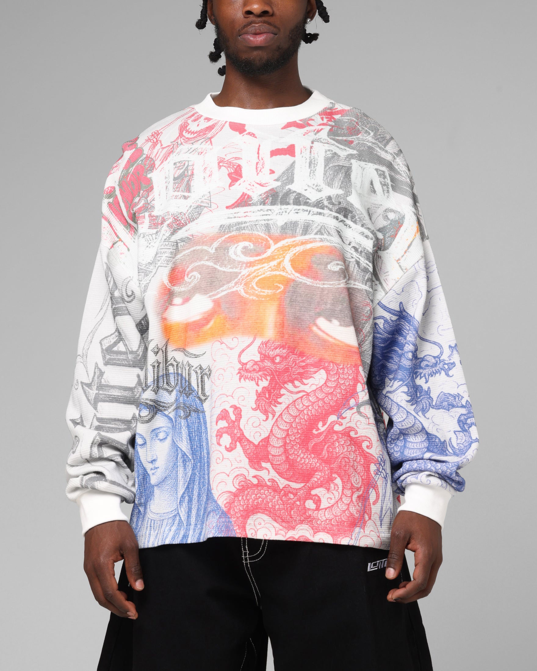 Loiter Sketch Book Long Sleeve T-Shirt White | Culture Kings US